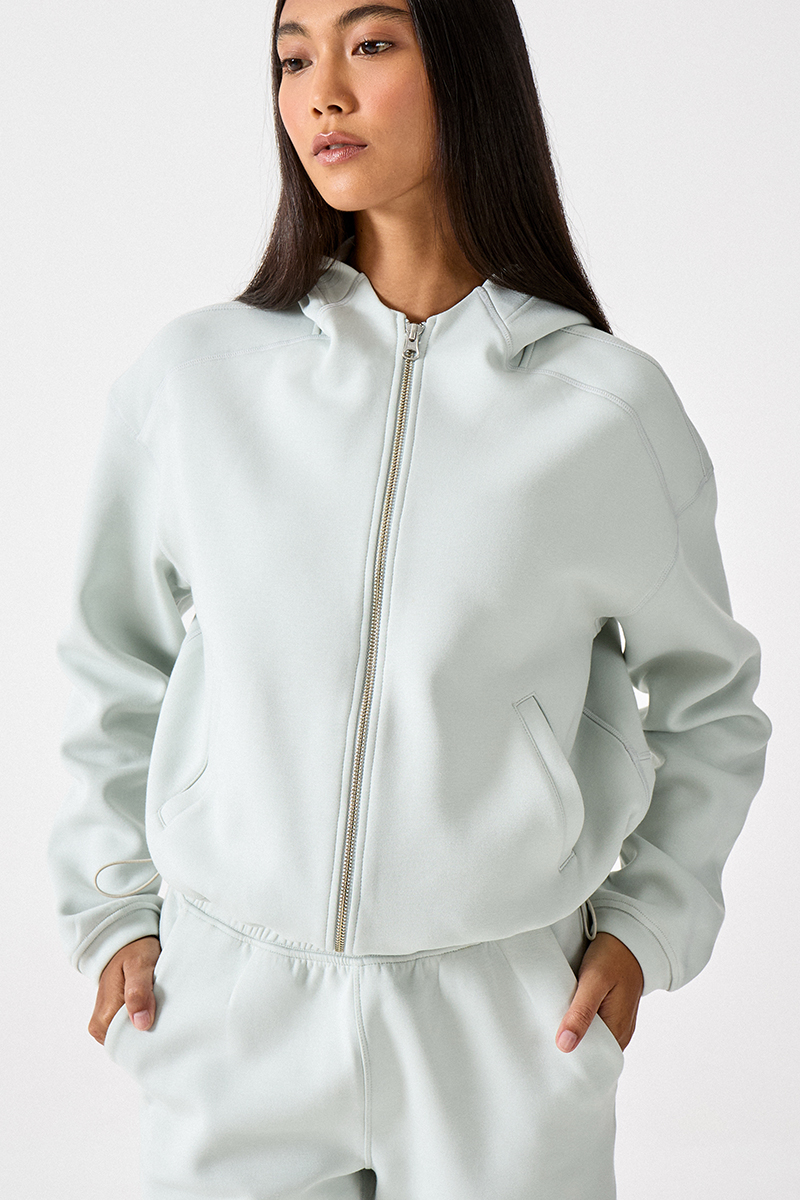 Loose Zip Fleece Hoodie