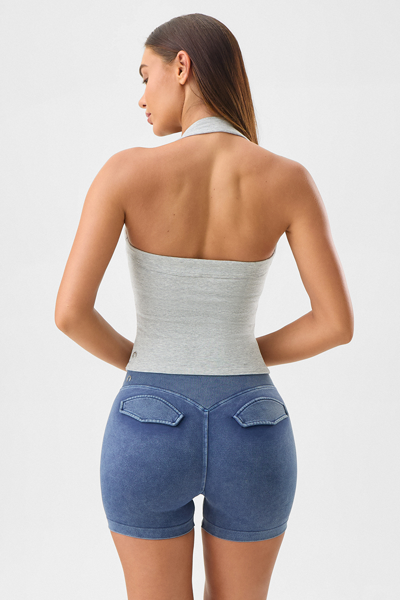 Denim Look Flap Shorts