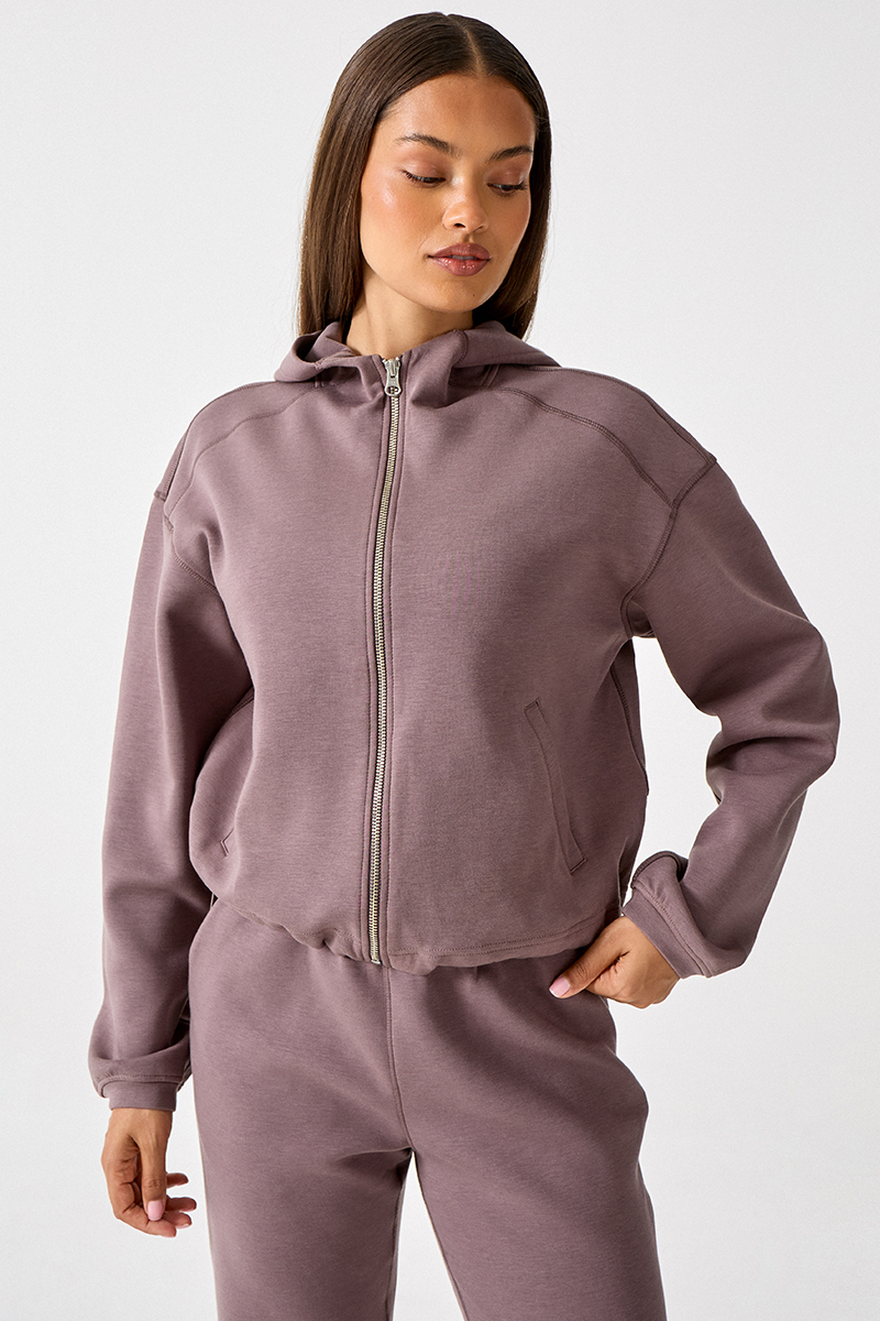 Loose Zip Fleece Hoodie