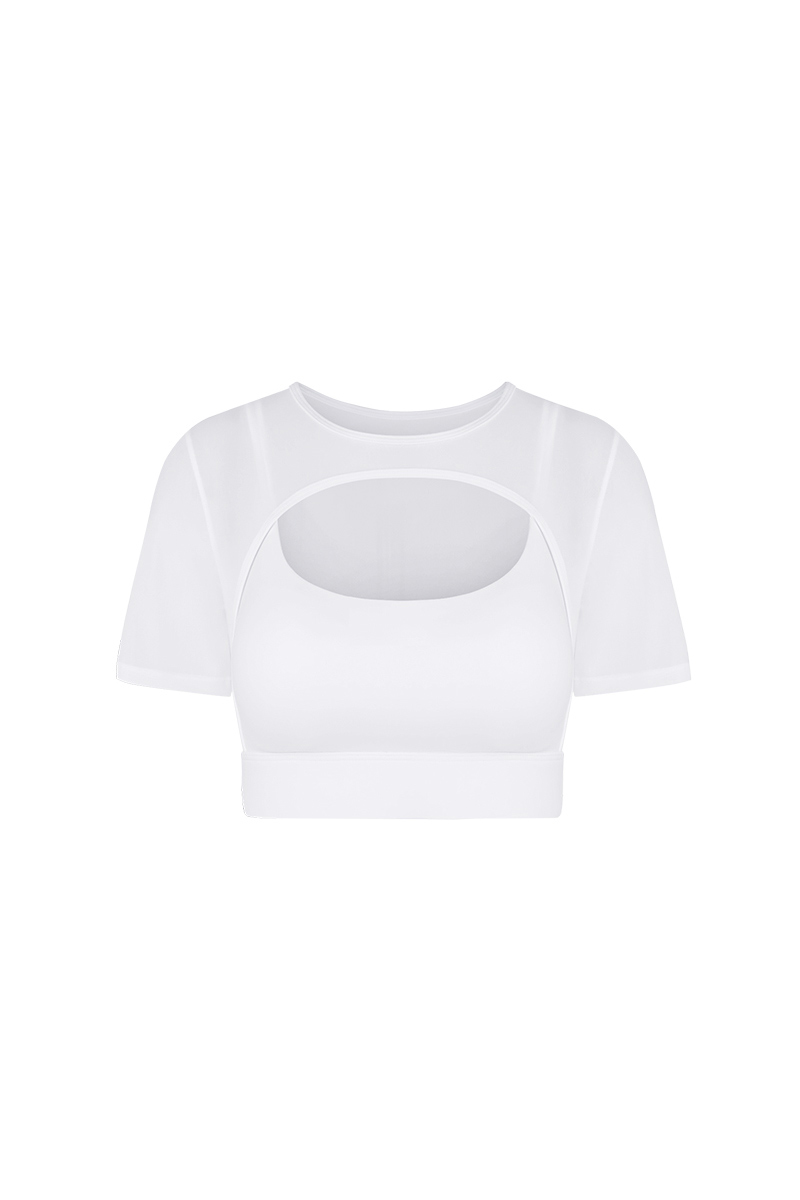 Mesh Short Sleeve Sports Bra