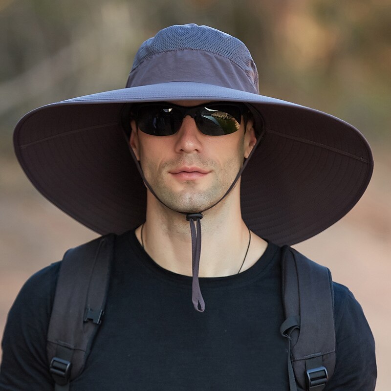 Super Wide Brim Sun Hat UPF50+ Waterproof Bucket Hat Sunscreen Sun Hat Fishing Hat Fisherman Hat Hiking Hat for Fishing Hiking Camping, Army Green Grey Dark Gray