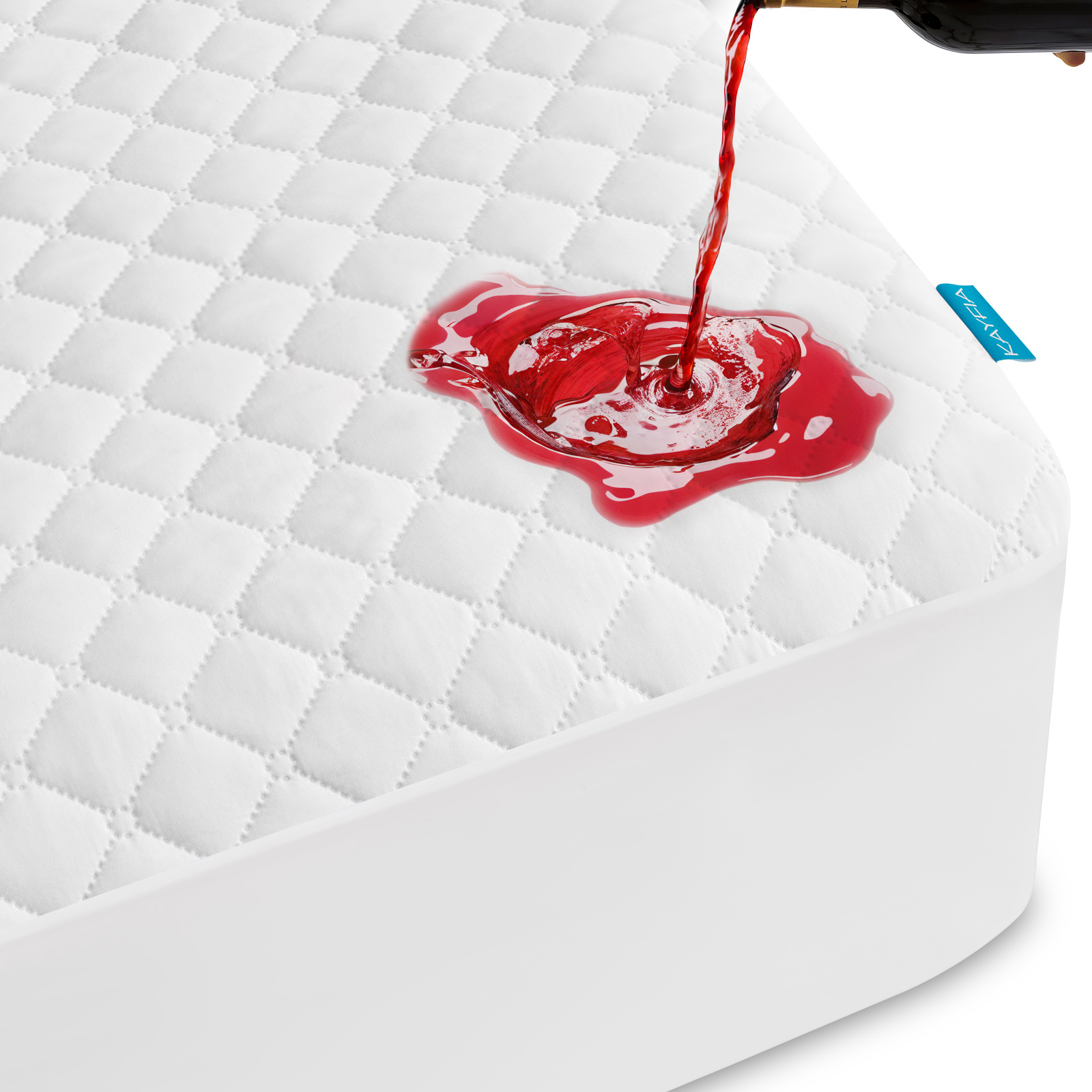 Kayfia Waterproof Mattress Protector, Soft Breathable 3D Air Fabric Mattress Cover, Noiseless Mattress Pad with Deep Pocket 6"-21" Machine Washable