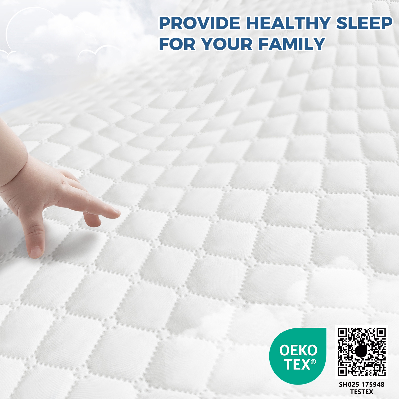 Kayfia Waterproof Mattress Protector, Soft Breathable 3D Air Fabric Mattress Cover, Noiseless Mattress Pad with Deep Pocket 6"-21" Machine Washable