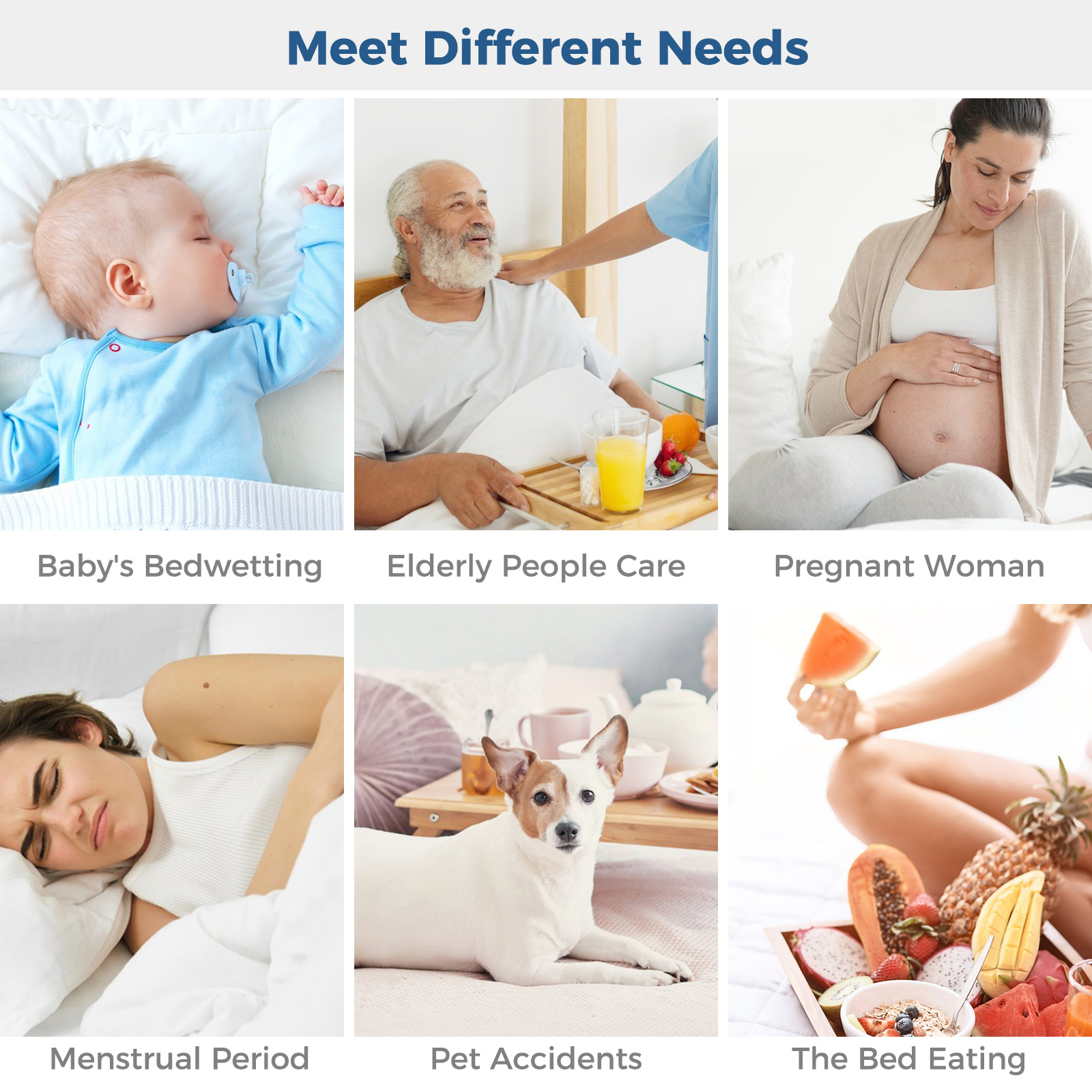 Kayfia Waterproof Mattress Protector, Soft Breathable 3D Air Fabric Mattress Cover, Noiseless Mattress Pad with Deep Pocket 6"-21" Machine Washable