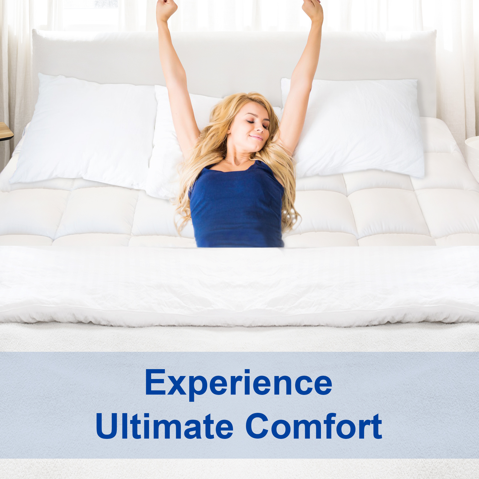 KAYFIA Full Mattress Topper,Extra Thick Mattress Pad Cover for Deep Sleep,3D+7D Snow Down Alternative Fill Overfilled Plush Pillow Top with 8-23 Inch Deep Pocket-White