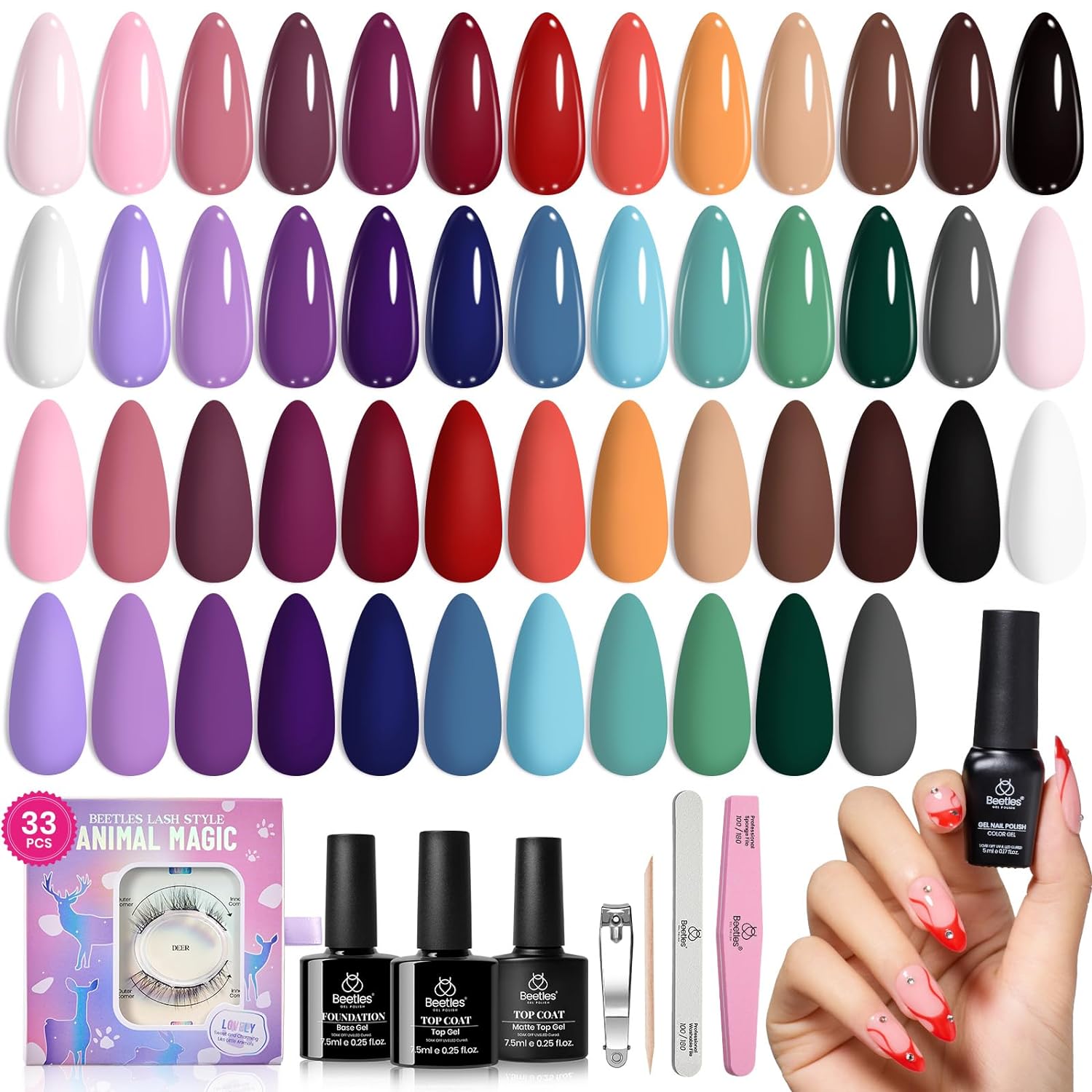 Urban Rhythm - 25 Colors Gel Nail Polish Kit（total 33pcs)