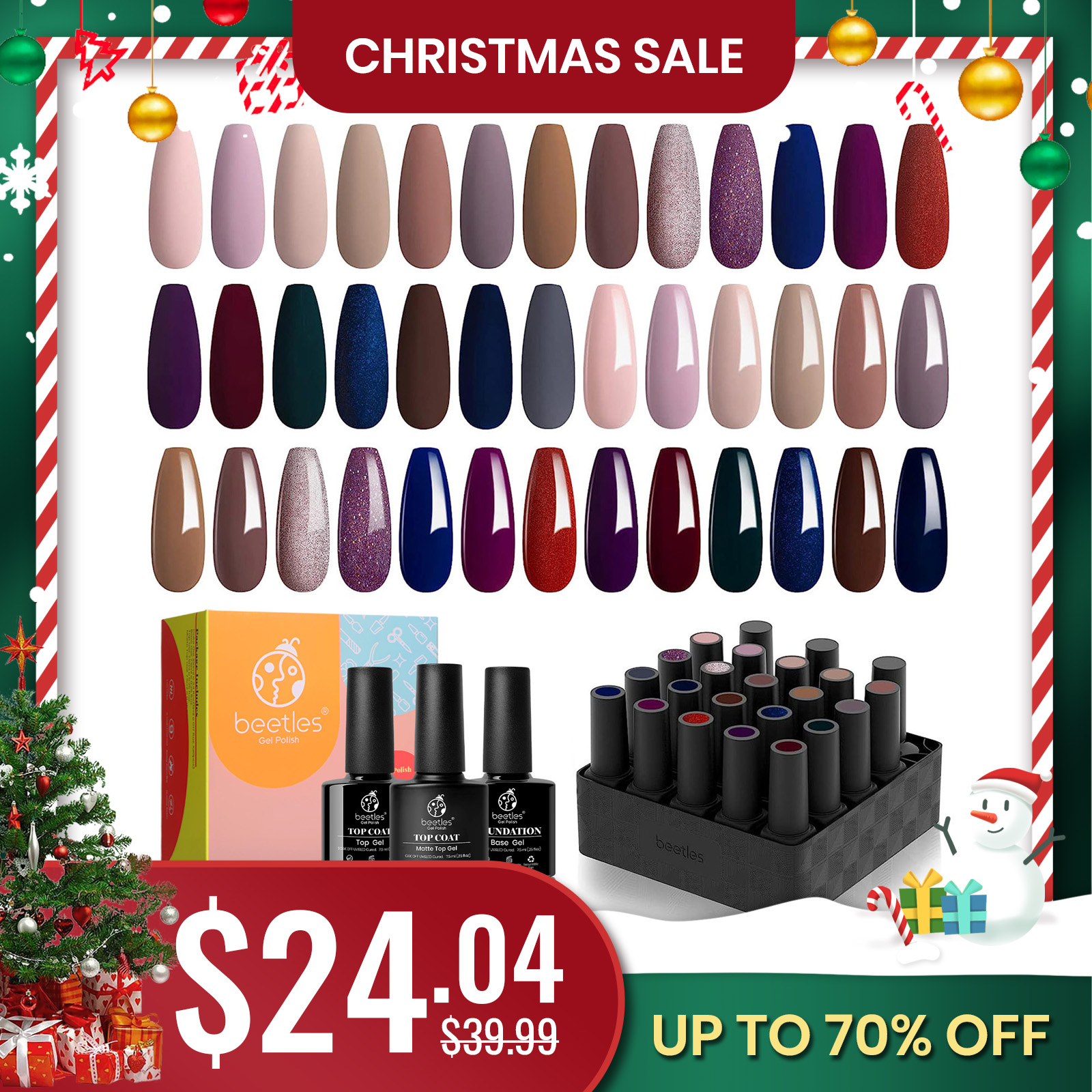 Manhanttan - 20 Gel Colors Set with Top and Base Coat (5ml/Each)