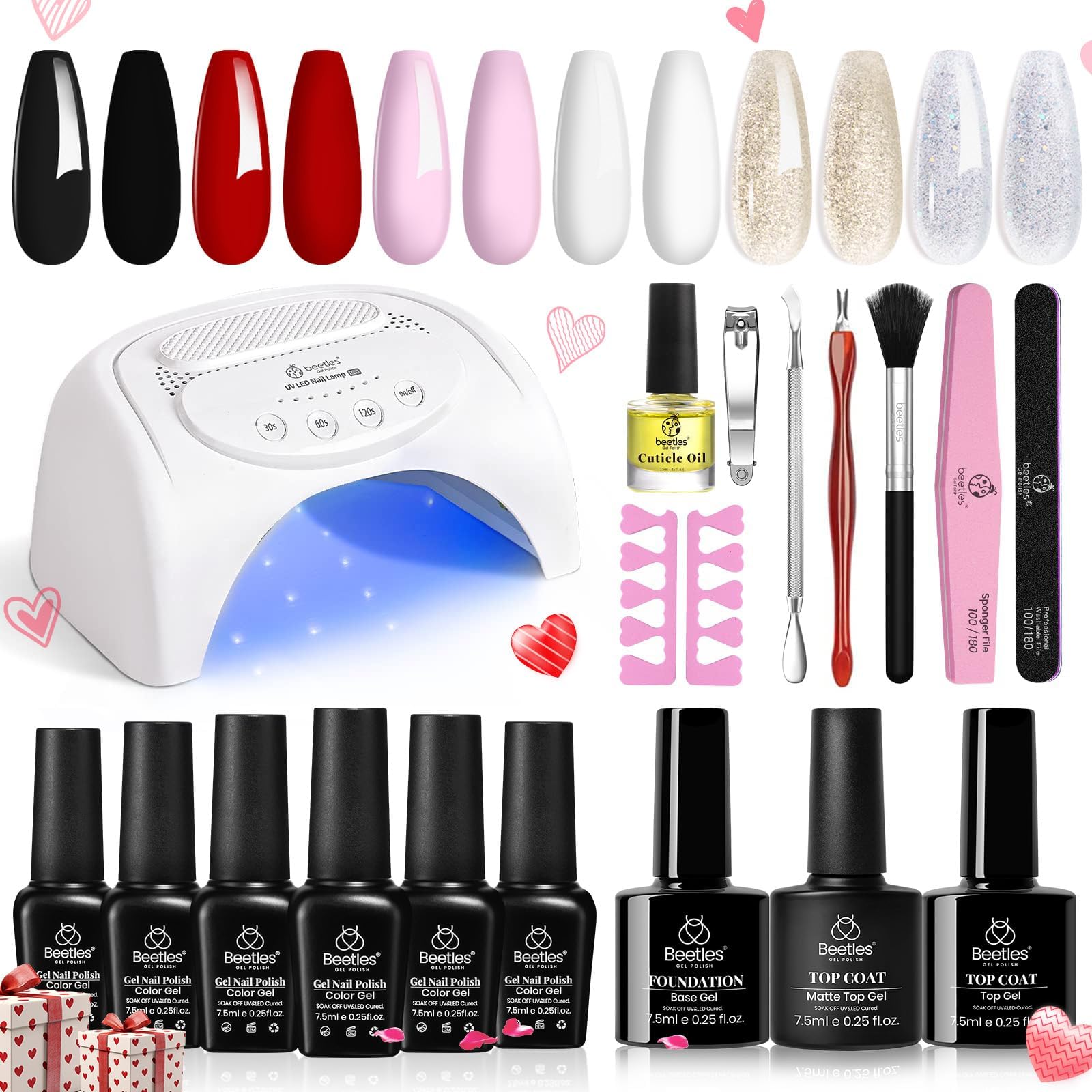 Glamorous Night Starter Kit:  Nail Art Gels, Tools & Care Essentials