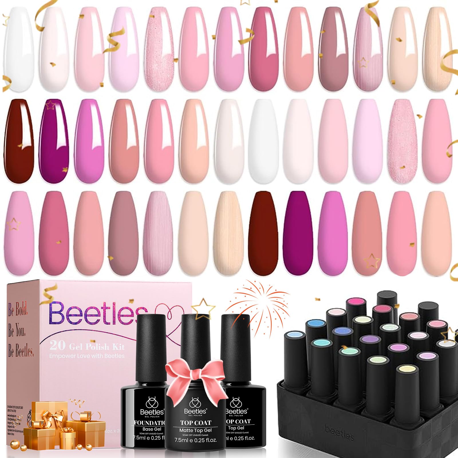 Dare to Bare - 20 Gel Colors Set with Top and Base Coat (5ml/Each)