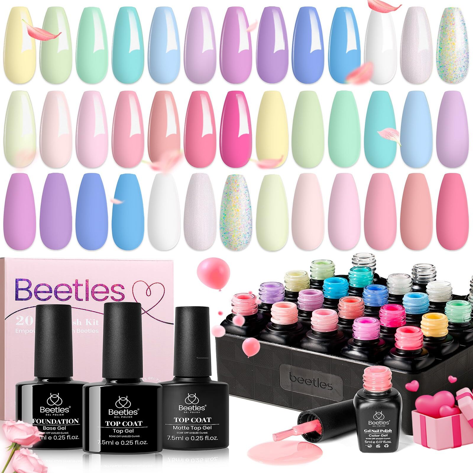 Dreamy Town - 20 Gel Colors Set with Top and Base Coat (5ml/Each)