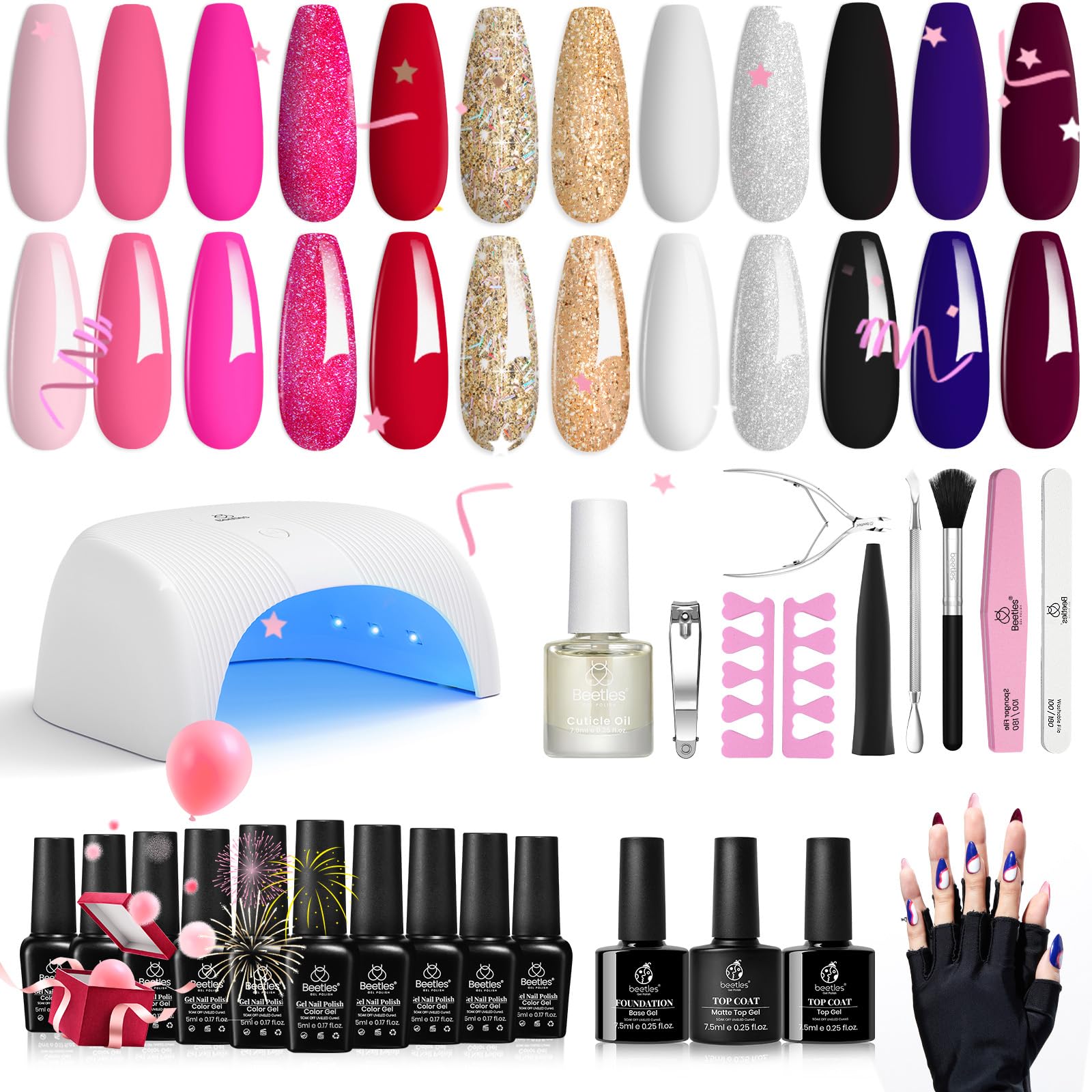 All-in-one Nail Manicure Starter Kit with 12 Color Gels #115