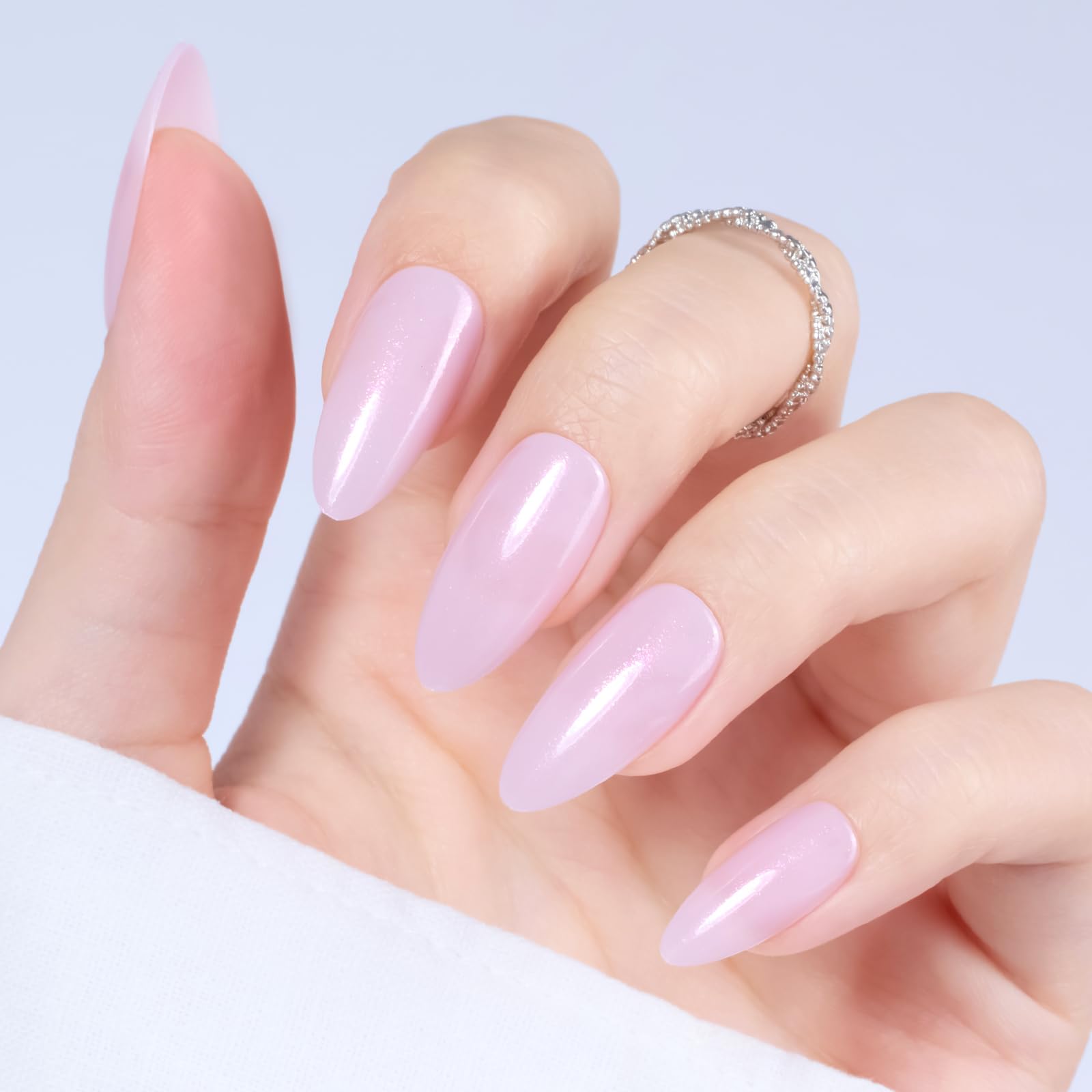 Glazed Rosé | Medium Almond Press On Nails 30 Pcs in 15 Sizes
