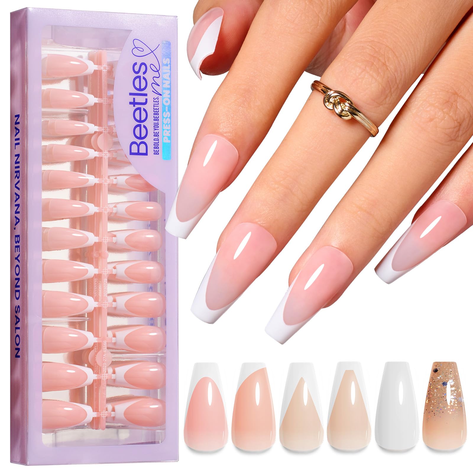 Classic Chic | Medium Coffin Press On Nails 144 Pcs in 6 Colors
