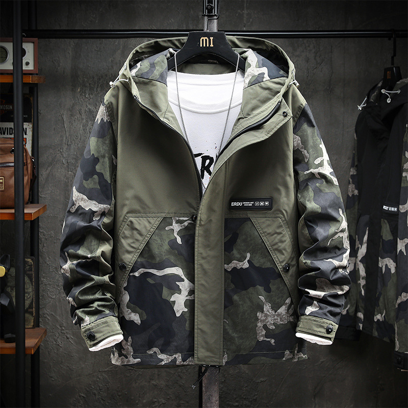 Colorblock Camo Utility Jacket