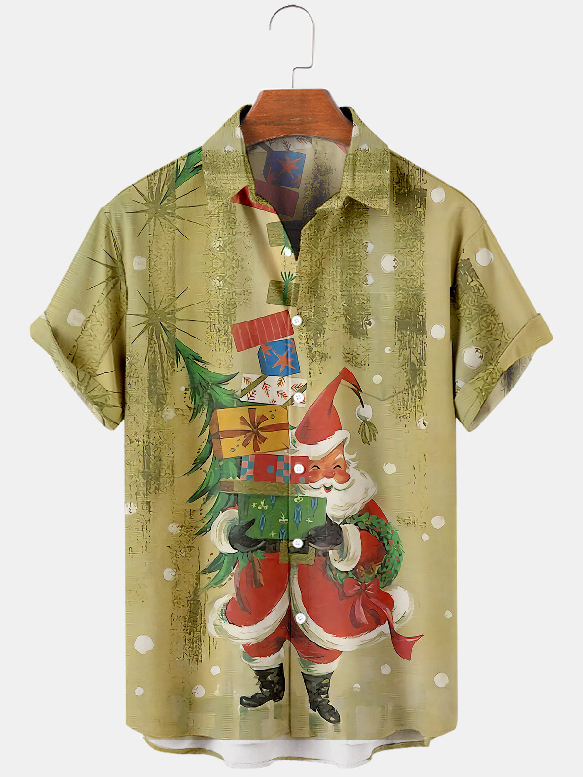 Men's Plus Size Christmas Limited Theme Shirt With Pockets