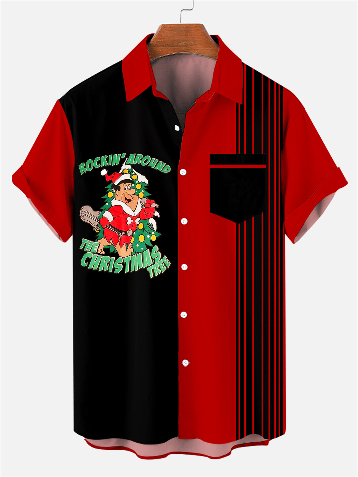 Men's Christmas Around Rock and Roll Short Sleeve Shirt