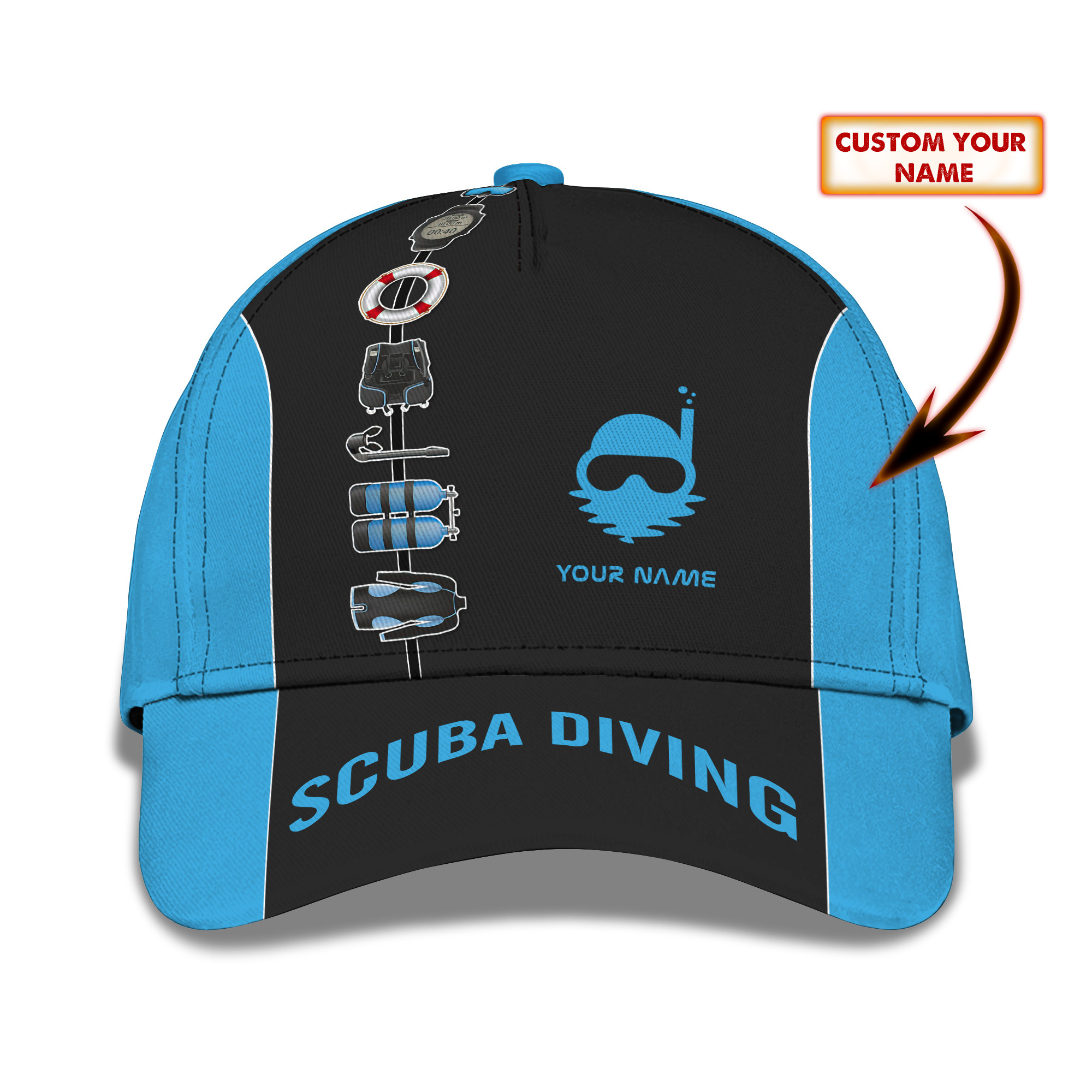 Scuba Diving Tools Cap Diving 3D Baseball Cap Custom Scuba Diver Class