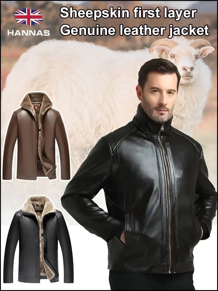 [Perfect gift] Men’s Winter Chic Fleece Leather Jacket