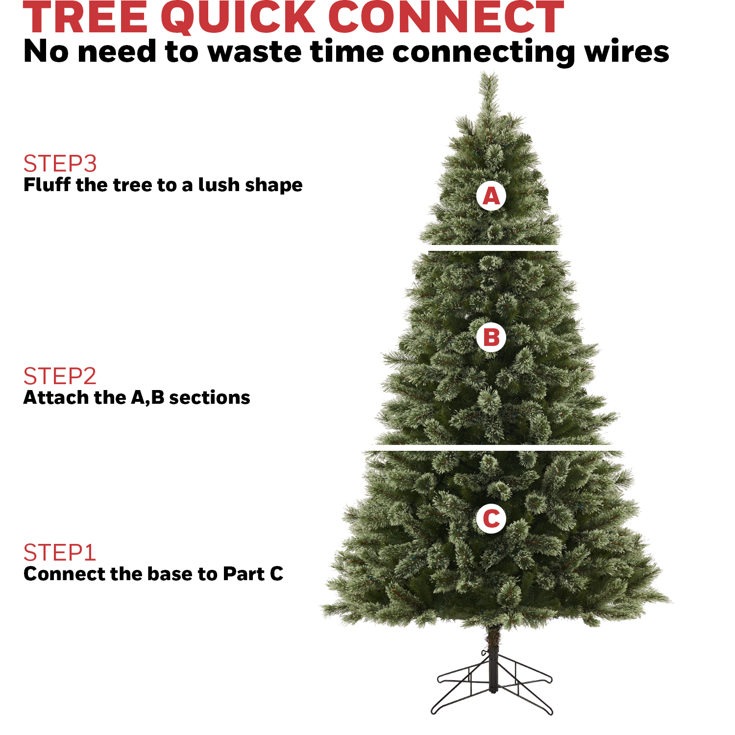 Honeywell 7.5 ft Pre-Lit Artificial Christmas Tree - Frances Cashmere with 450 Color Changing LED Lights - UL Certified