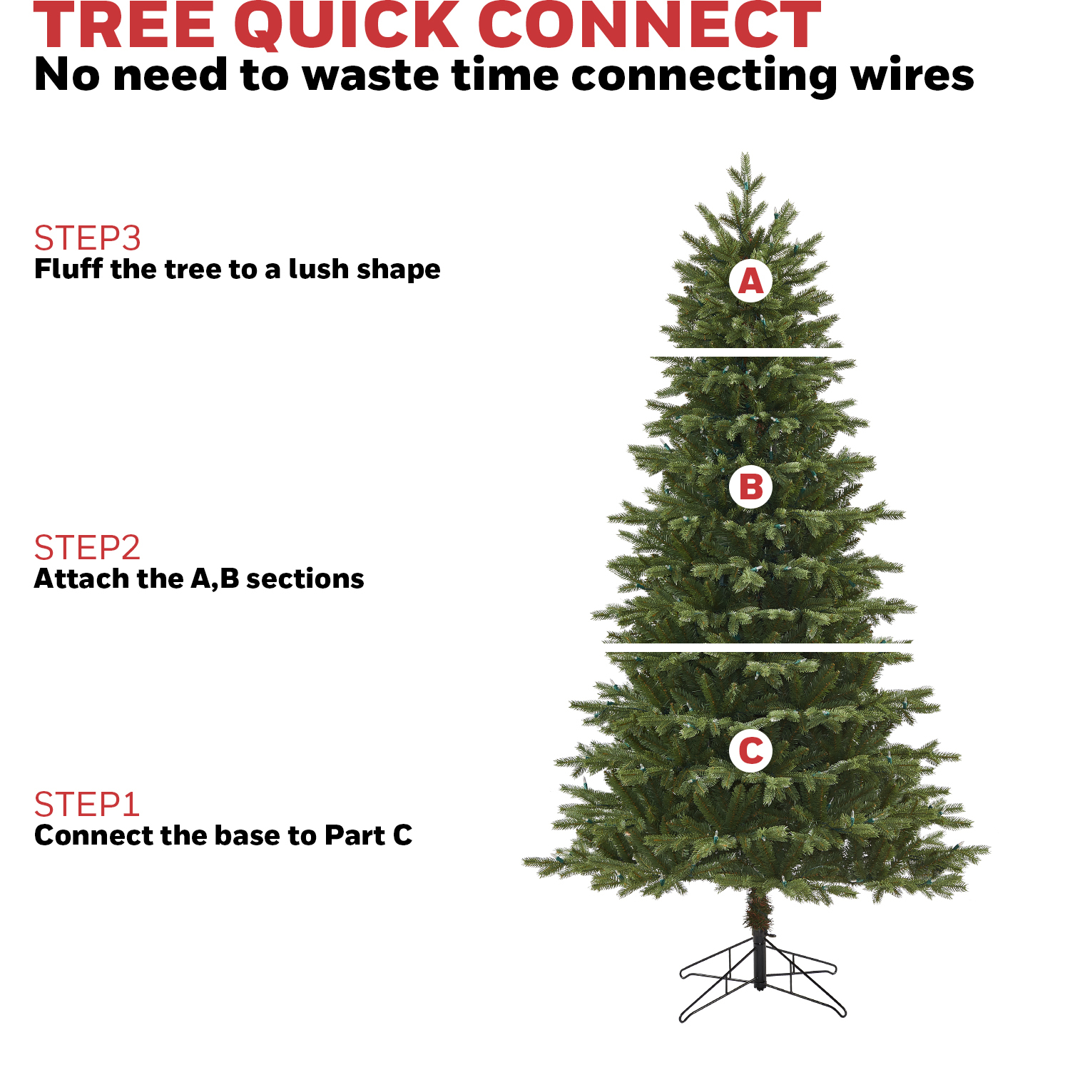 Honeywell 6.5 ft Pre-Lit Christmas Tree with 300 Color Changing LEDs - UL Certified Churchill Pine Artificial Tree