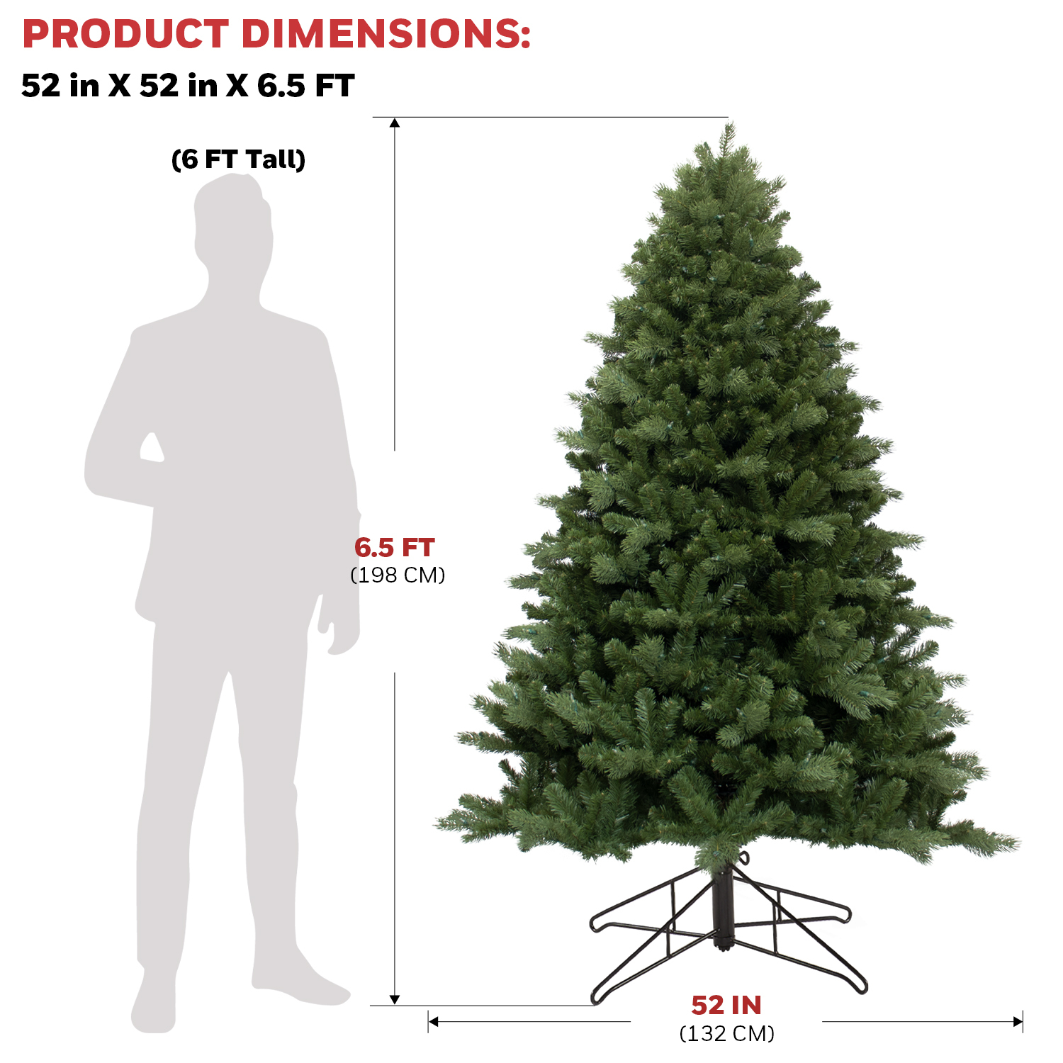 Honeywell 6.5 ft Crestone Fir Pre-Lit Artificial Christmas Tree - 450 Color Changing LED Lights - UL Certified