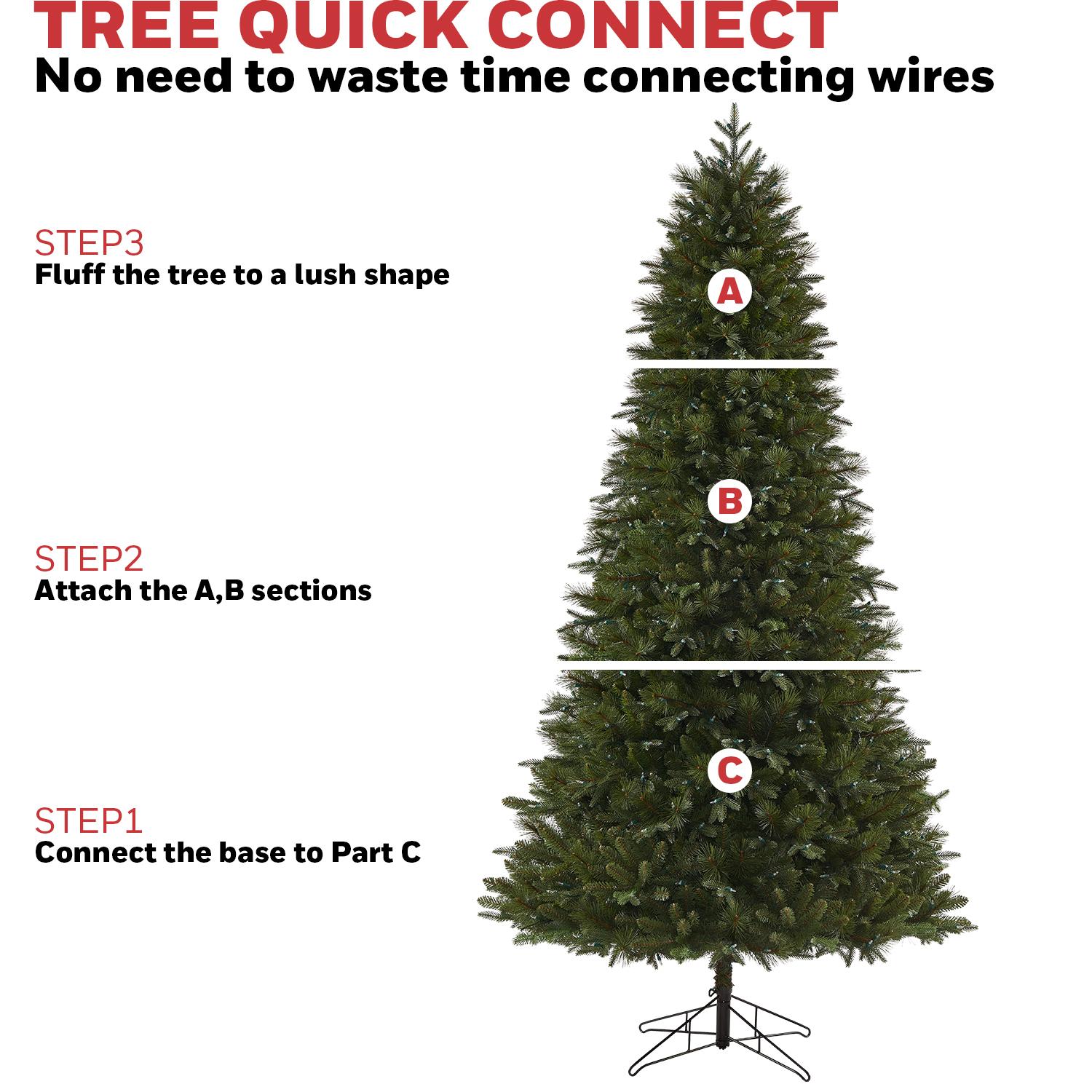 Honeywell 7.5 ft Whistler Fir Slim Pre-Lit Artificial Christmas Tree - 600 Color Changing LED Lights, UL Certified for The Entire Tree