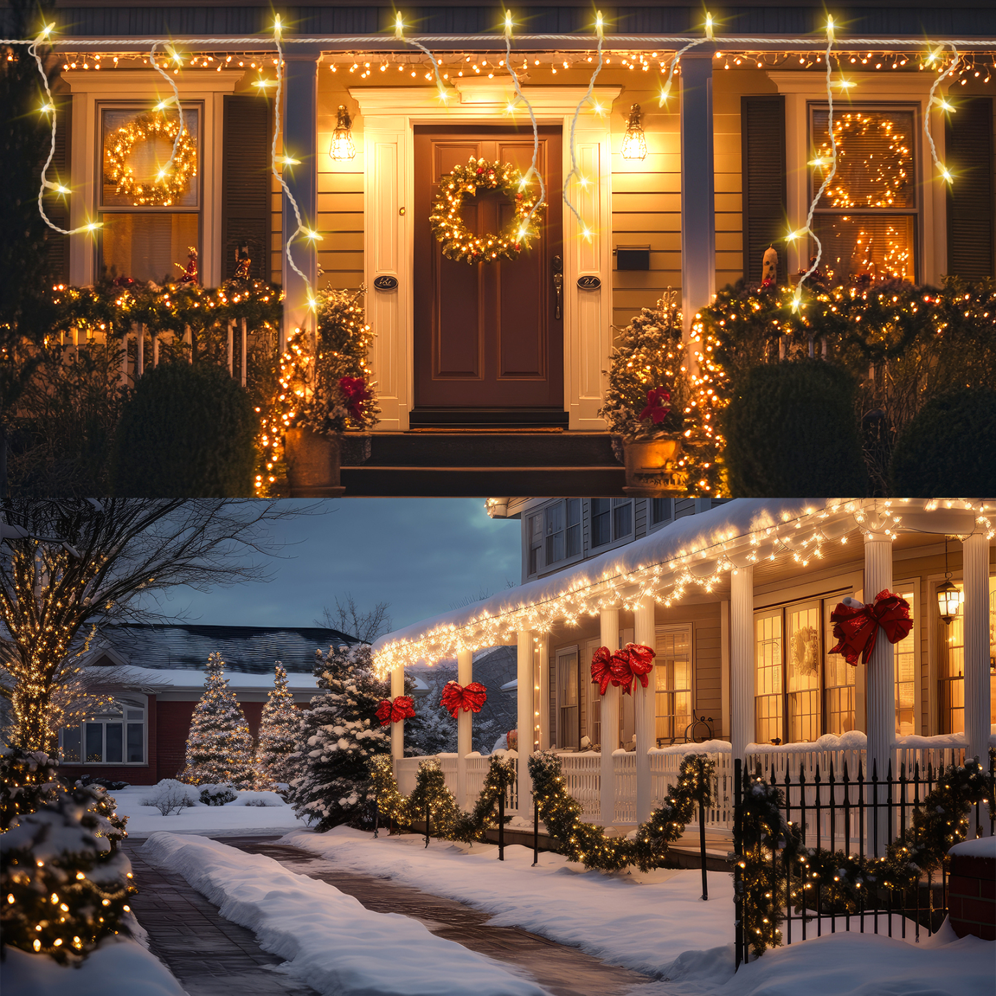 New One Icicle Lights Outdoor 3 Pack, 70 LED 10.8FT Icicle Christmas Lights Outdoor Warm White, Connectable Plug in LED Christmas Lights, for Indoor Outdoor Christmas Eaves Party Yard Decoration