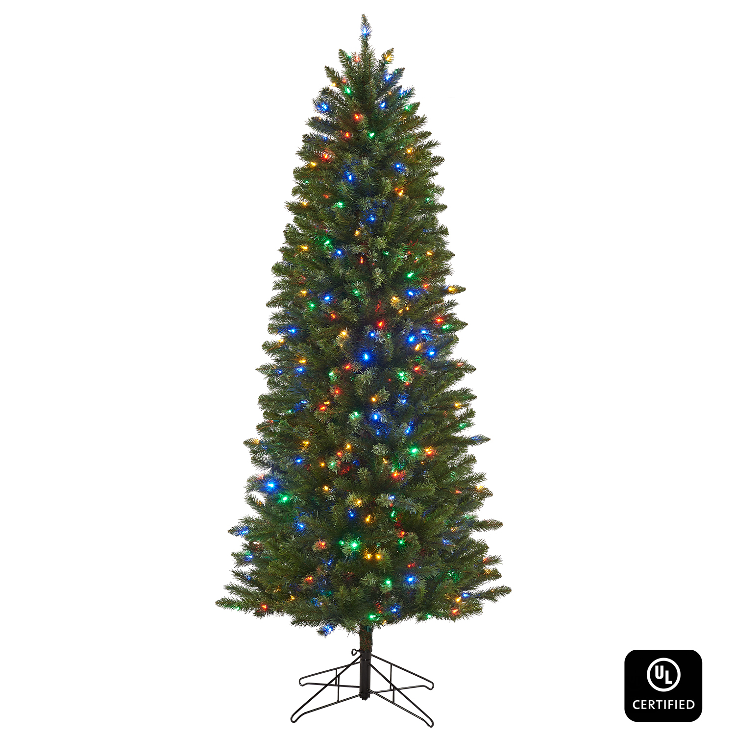 Honeywell 7ft Eagle Peak Pine Pencil Pre-Lit Christmas Tree - 350 Color Changing LED Lights - UL Certified
