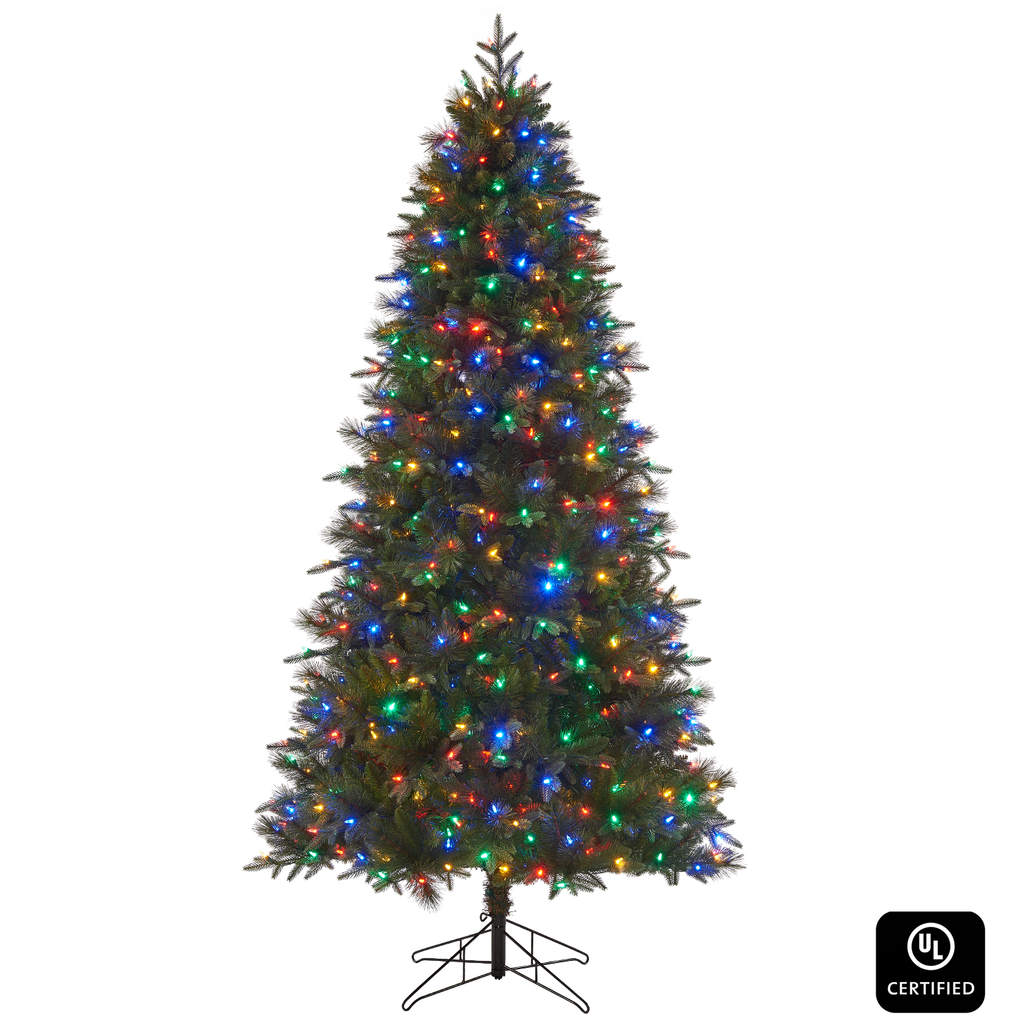 Honeywell 7.5 ft Whistler Fir Slim Pre-Lit Artificial Christmas Tree - 600 Color Changing LED Lights, UL Certified for The Entire Tree