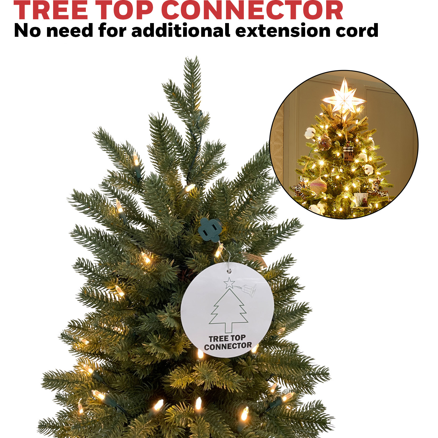 Honeywell 6.5 ft Pre-Lit Christmas Tree with 300 Color Changing LEDs - UL Certified Churchill Pine Artificial Tree