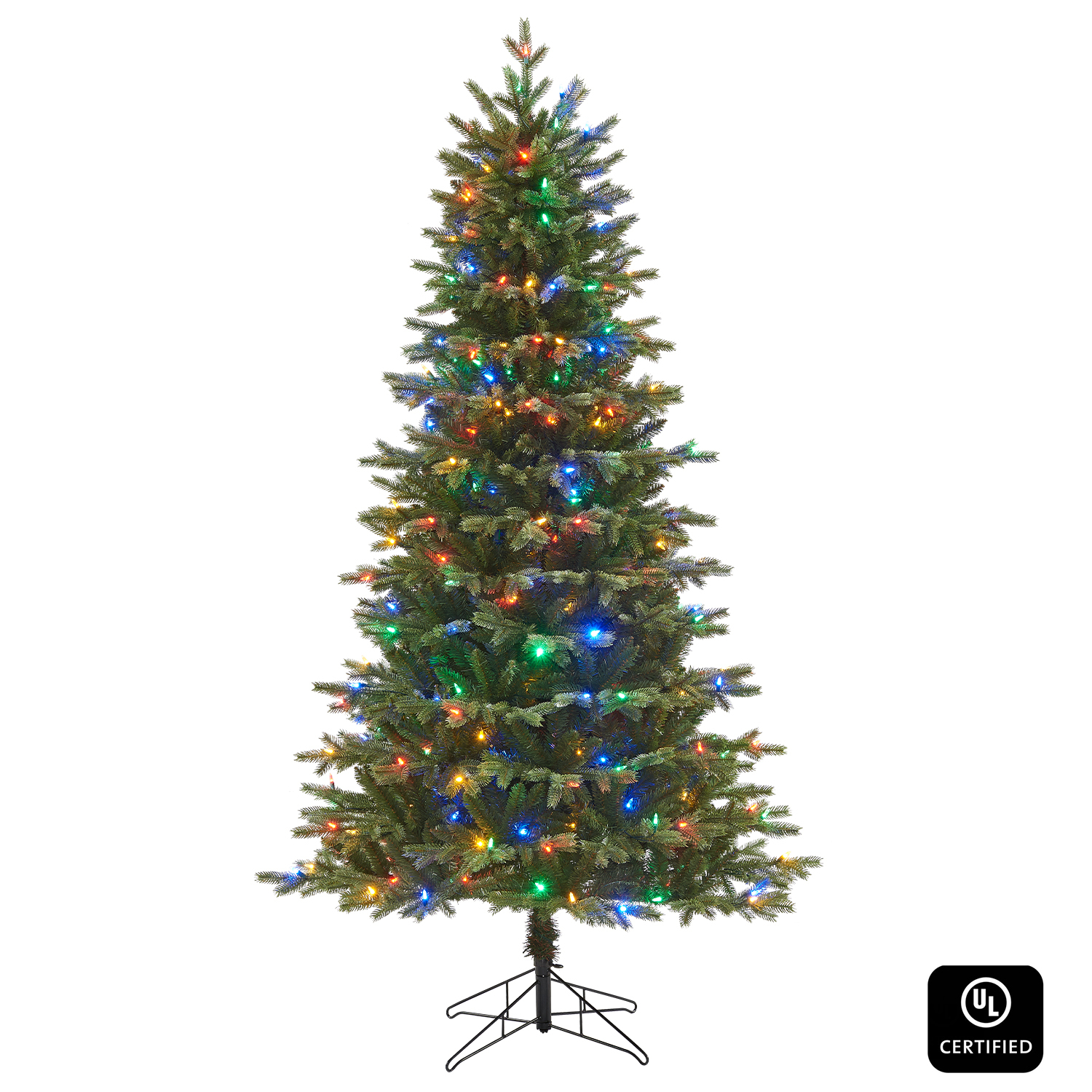 Honeywell 6.5 ft Pre-Lit Christmas Tree with 300 Color Changing LEDs - UL Certified Churchill Pine Artificial Tree
