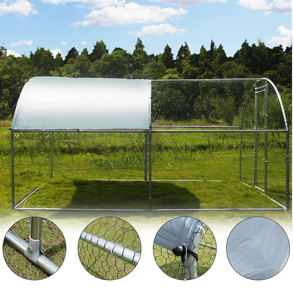 Dome-shaped chicken coop lockable door with UV protection cover