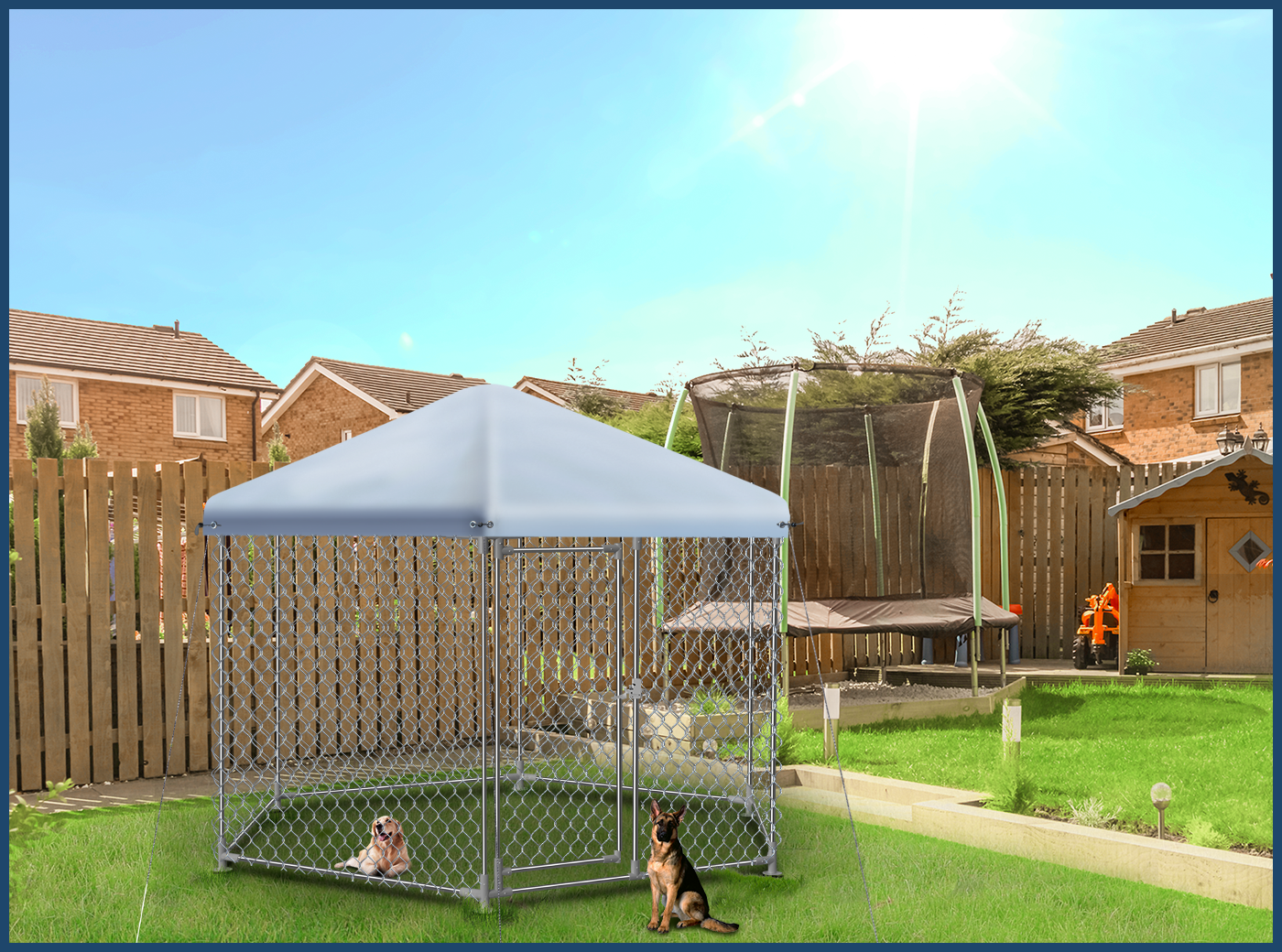 Large Outdoor Dog House, Heavy-duty Dog Cage, Comfortable and Spacious