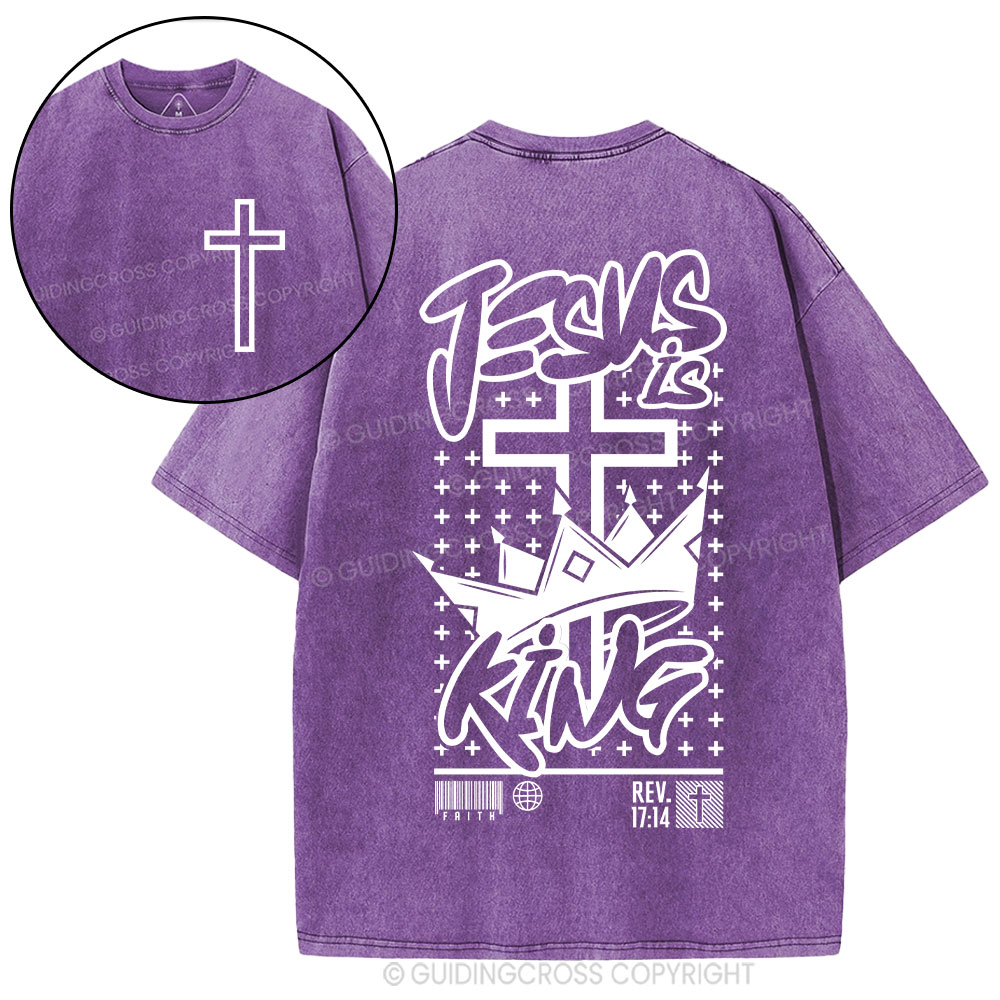 Jesus Is King Christian Washed T-Shirt