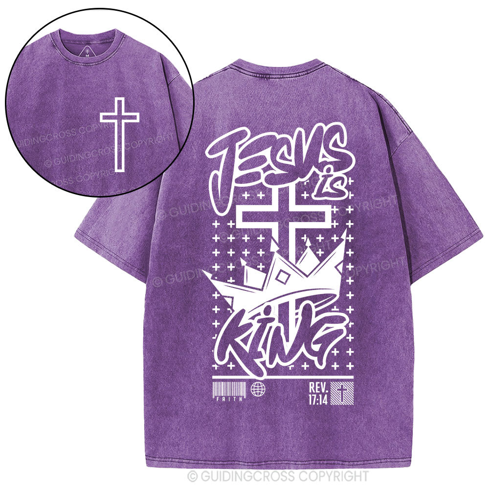 Jesus Is King Christian Washed T-Shirt
