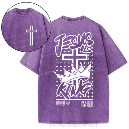 Jesus Is King Christian Washed T-Shirt