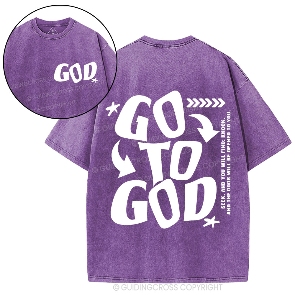 Go To God Christian Washed T-Shirt