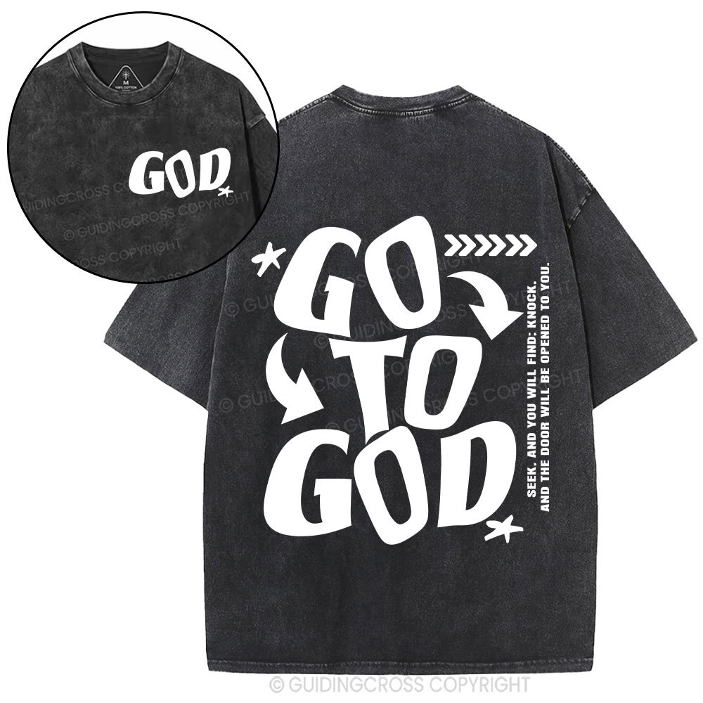 Go To God Christian Washed T-Shirt