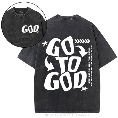 Go To God Christian Washed T-Shirt