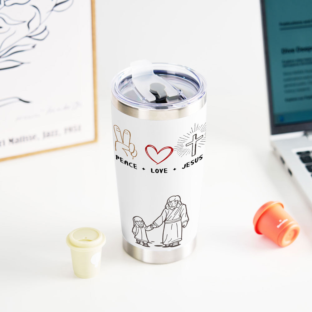 Peace Love Jesus Christian 20OZ Tumbler