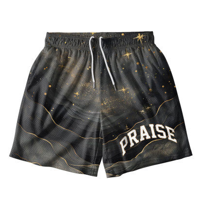 The Light Of Praise Christian Mesh Shorts