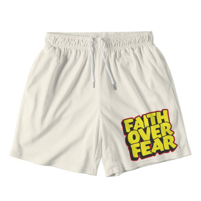 Faith Over Fear Christian Mesh Shorts