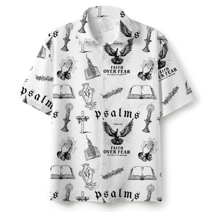 Faith Over Fear White Christian Hawaiian Shirt