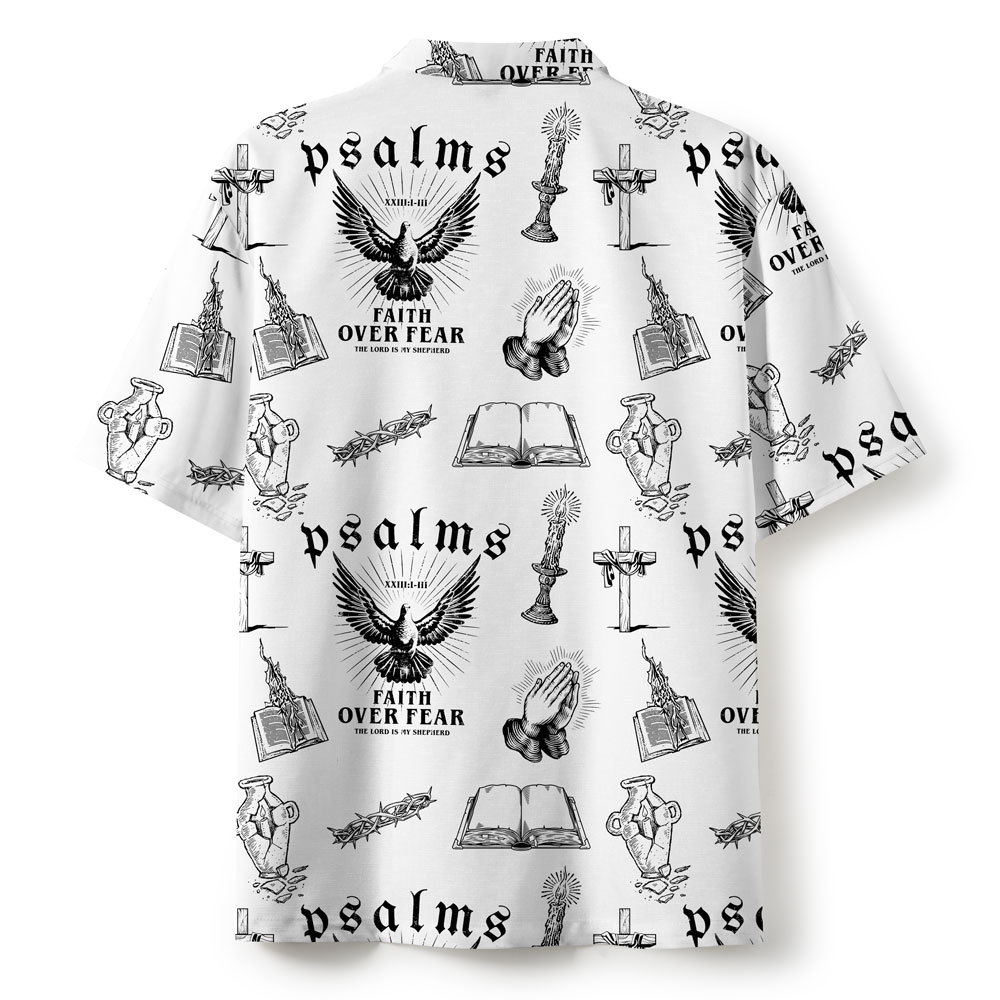 Faith Over Fear White Christian Hawaiian Shirt