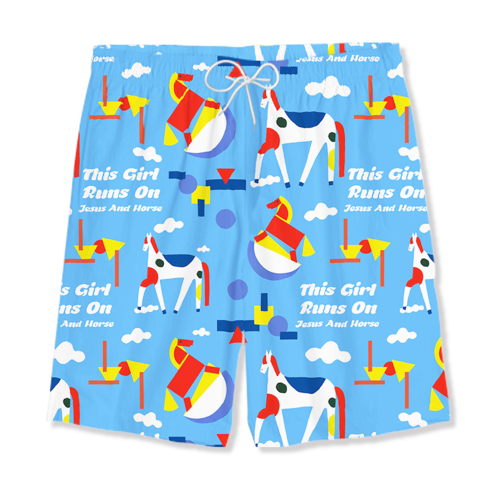 This Girl Runs On Jesus And Horse Christian Hawaiian Shirt