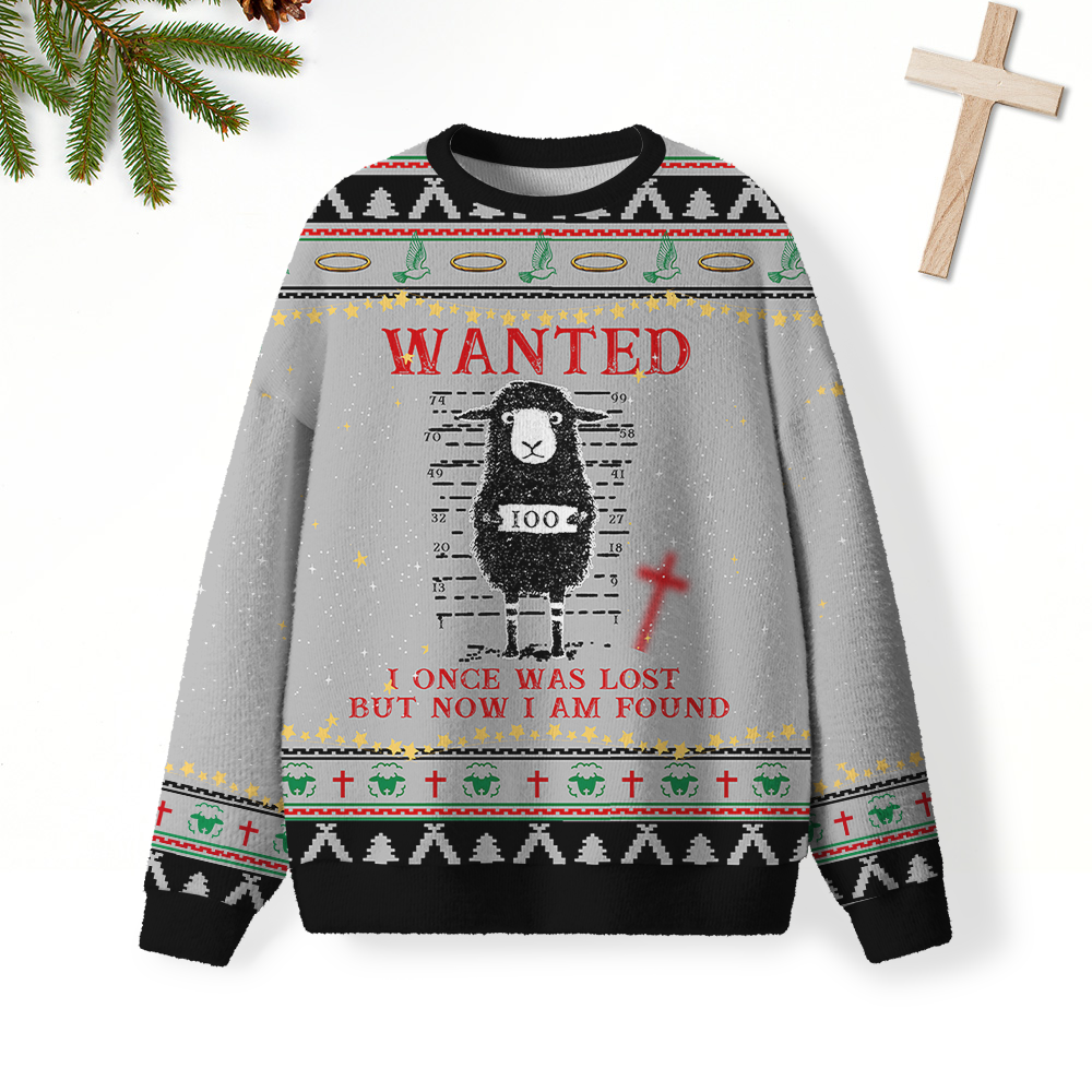 I Once Was Lost But Now I Am Found Furry Christian Lightweight Sweater