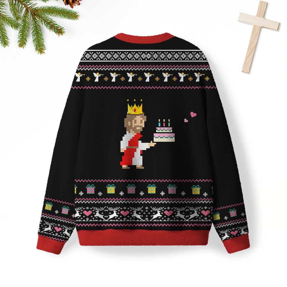 Go Jesus It's Your Birthday  Furry Christian Lightweight Sweater