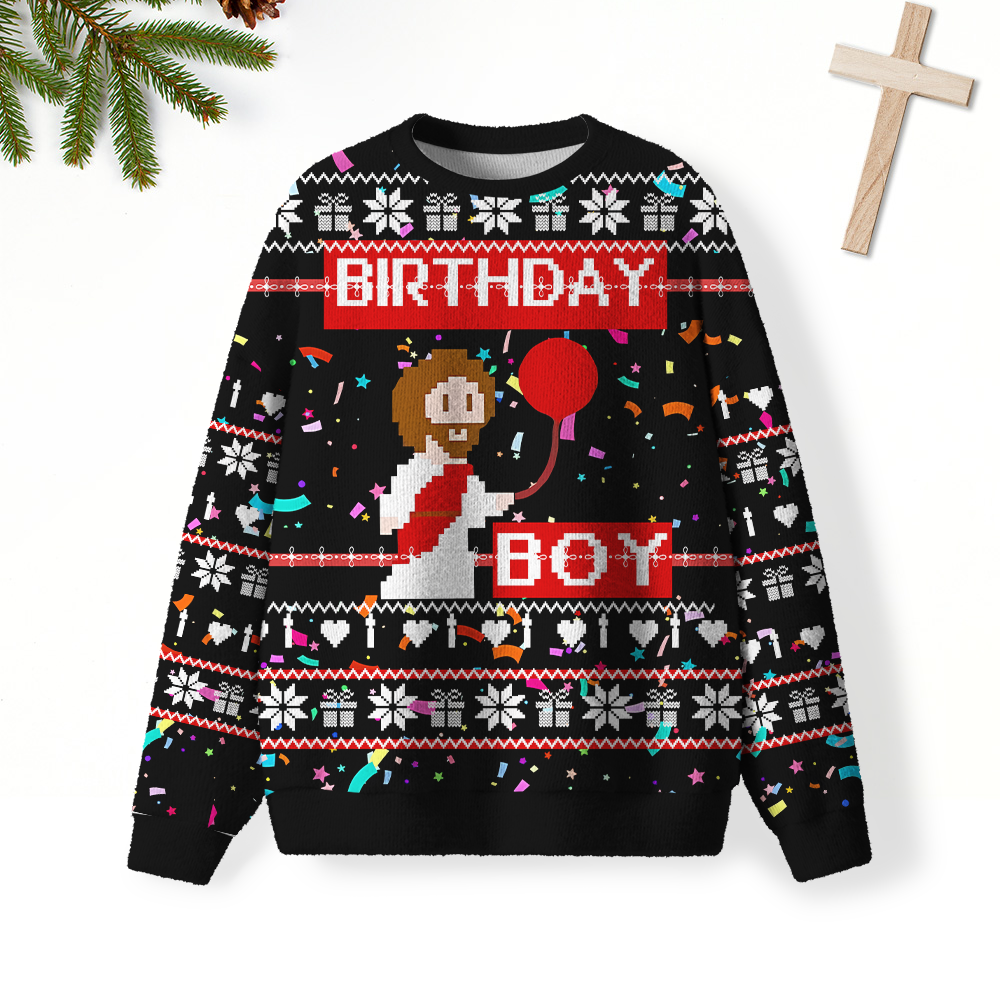 Birthday Boy Furry Christian Lightweight Sweater