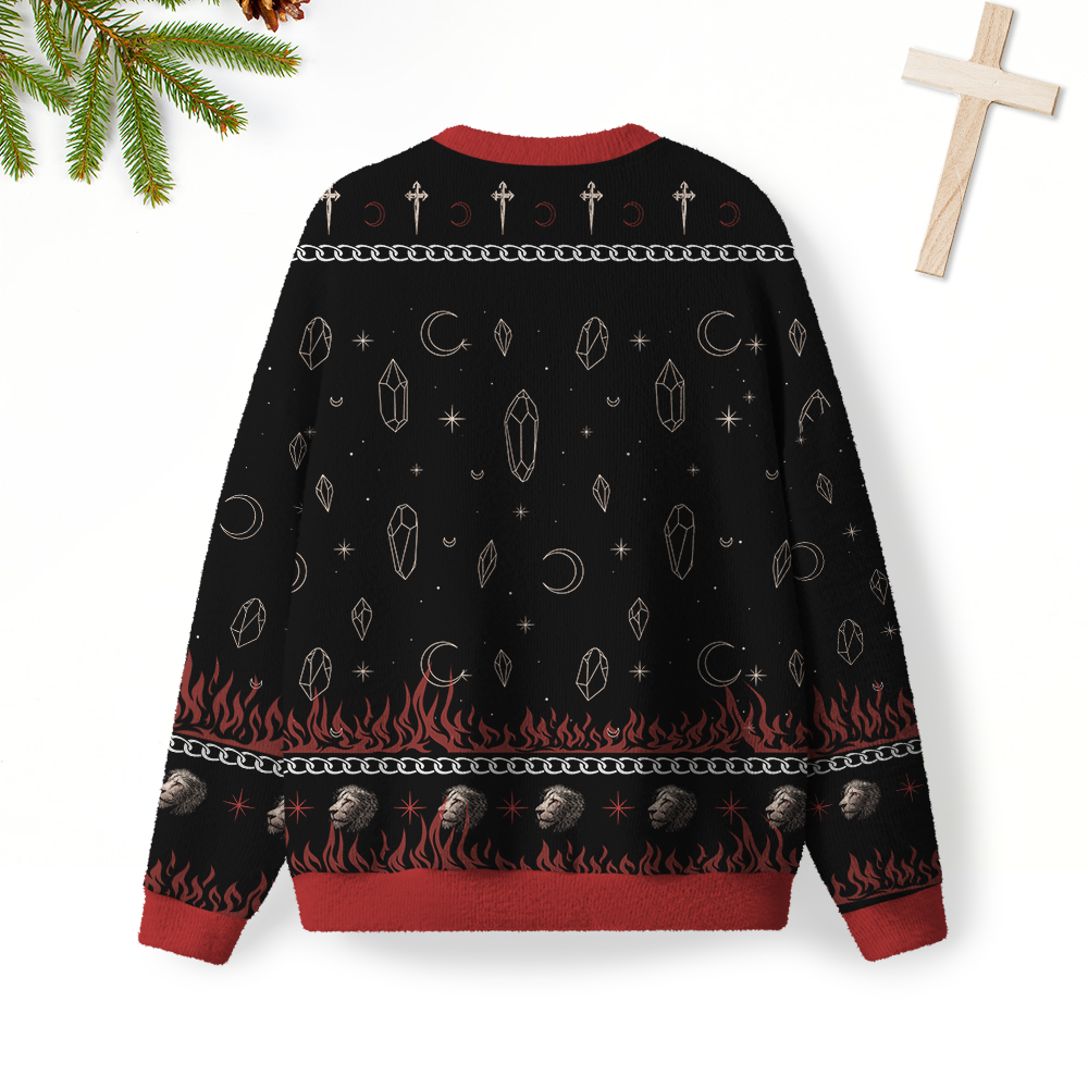Jesus Is King Furry Christian Lightweight Sweater