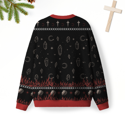 Jesus Is King Furry Christian Lightweight Sweater